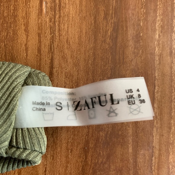 ZAFUL Women's Tie Knot Front Plunge Scoop Neck Bikini Set Two Piece Swimsuit - Picture 7 of 8